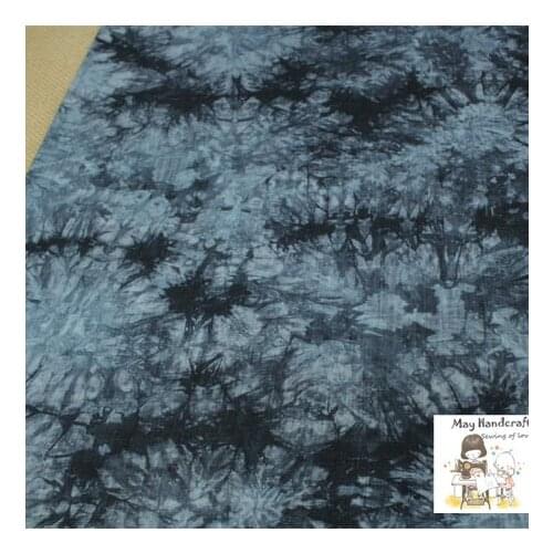 50x140cm Soft Linen Cotton Slub Fabric Black Tie-dyed Fabrics for Sewing Clothes Garments Dress Curtain Tissue Cloth 1Pcs/Lot
