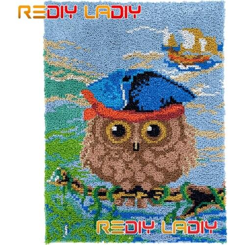 Latch Hook Rug Kits Summer Owl Plush Wall Hangings DIY Carpet Rug Chunky Yarn Arts Cushion Crocheted Floor Mat Hobby & Crafts