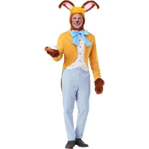 New Halloween Adult Stage Performance Alarm Clock Time Rabbit Cosplay Costume Gentleman Waiter Bunny ship fast st stock