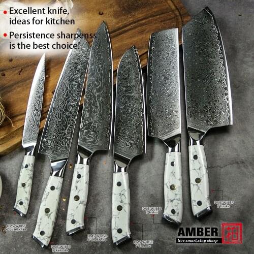 Amber 8.2 inch Chef Knives High Carbon VG10 Japanese 67layer Damascus Kitchen Knife Stainless Steel Gyuto Knife Rosewood Handle