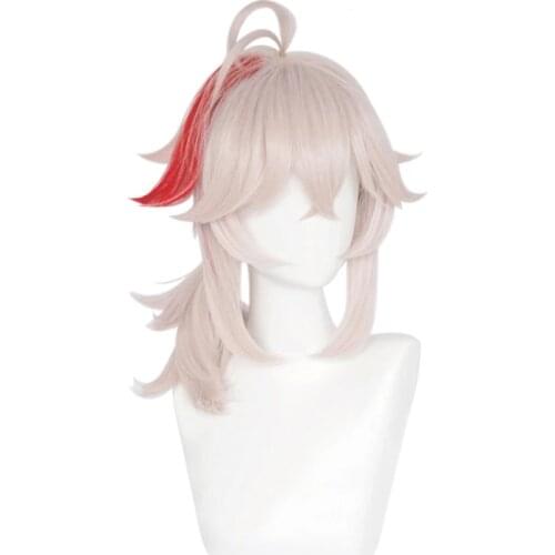 Genshin Impact Kazuha Cosplay Wig 36cm Short Heat Resistant Synthetic Peluca Anime Wigs Halloween Role Play
