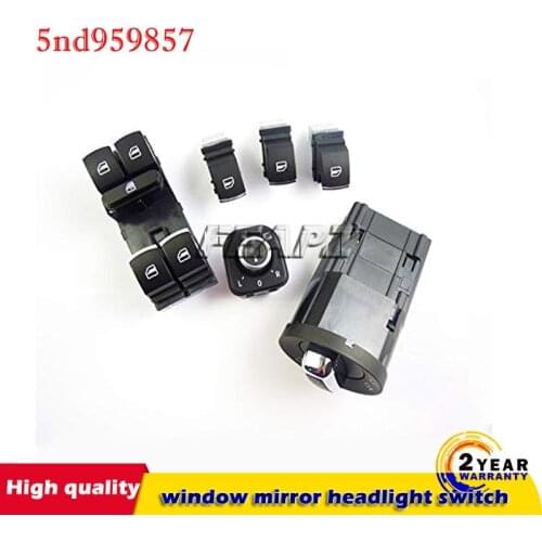 Window mirror headlight switch for vw jetta 6 golf gti 5 6 touran tiguan caddy passat b6 cc 5nd959857 5nd959565b 5nd941431a