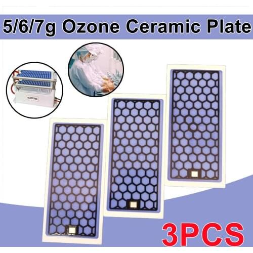 3Pcs Portable Ceramic Ozone Generator Double Three Integrated Ceramic Plate Ozonizer Air Water Air Purifier Parts 5g/6g/7g