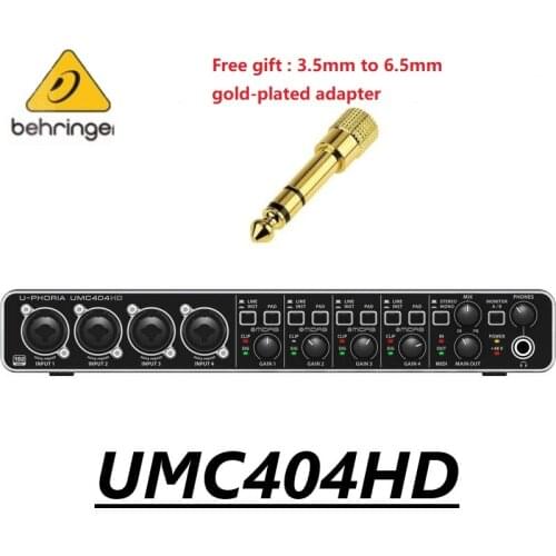 BEHRINGER UMC404HD professional studio-grade USB external sound card live recording for computer