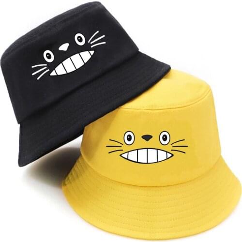 Anime My Neighbor Totoro Cartoon Bucket Hat teenager Outdoor Fisherman Hats Summer Hip Hop Cap unisex Streetwear Chapeau Caps