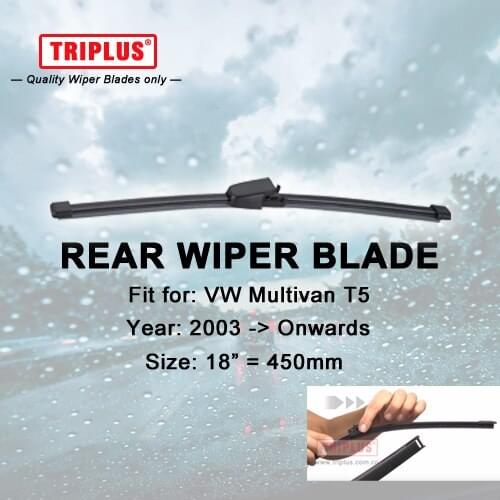 Rear Wiper Blade for VW Multivan T5 (2003-2014) 1pc 18" 450mm,Car Rear Windscreen Wipers,for Back Window Windshield Blades
