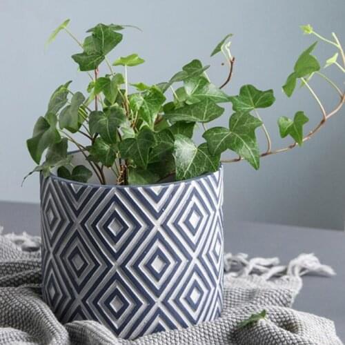 Cement flowerpot silicone mold cylindrical flowerpot decorative design pot mold Nordic simple style concrete pot silicone molds