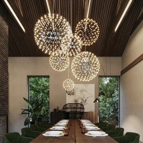 Modern Sky Star Spark Ball Chandelier Shopping Mall Clothing Shop Hall Staircase Spherical Creative Cafe Restaurant Chandelier
