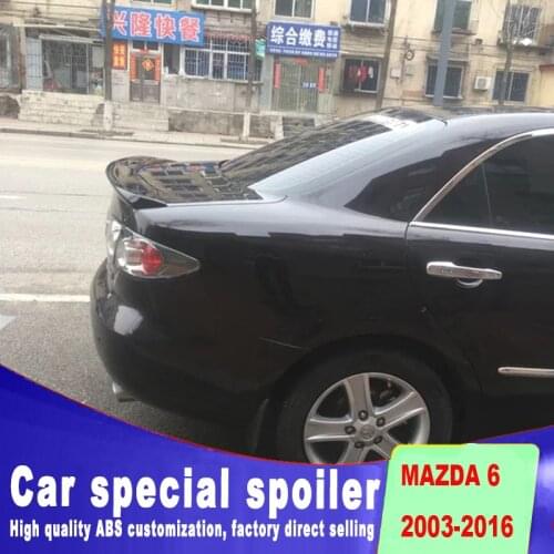 6 spoiler for 2003 to 2016 ABS material high quality primer or black white color paint for Mazda 6 spoiler by rear trunk spoiler