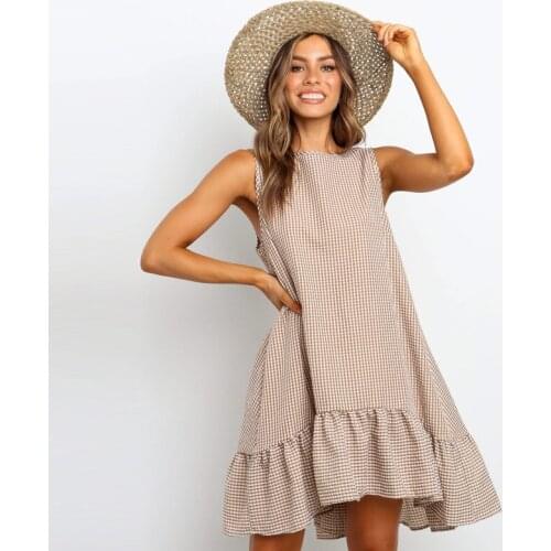 Летние платья в клетку Sueters De Mujer China At AliExpress