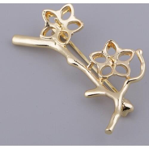 Plum Branch Brooch Pin Women Clothing Accessories Flower Brooch Base Finding
