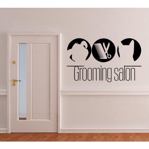 Domestic Animals Wall Decals Pets Decal Dog Cat Vinyl Removable Sticker Salon Interior Home Decor Wall Art Wall Stickers LA743