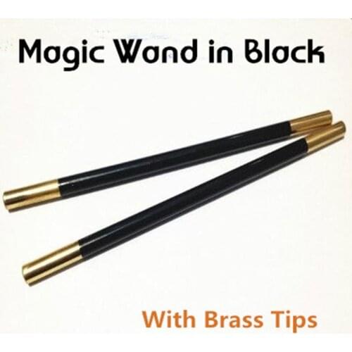 Magic Wand in Black (With Brass Tips) Close Up Magic Tricks Magician Toys Classic Magic Stage Illusions Magia Props Gimmick Fun