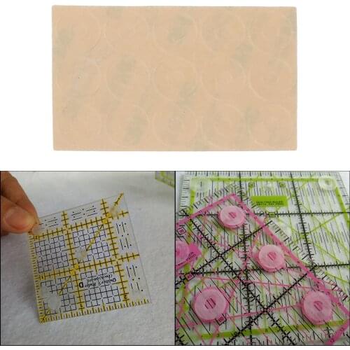 1 Sheet of 15Pcs Adhesive Non-slip Grip Rings For Patchwork Rulers DIY and Quilt Templates Ruler Non-slip Adhesive Ring