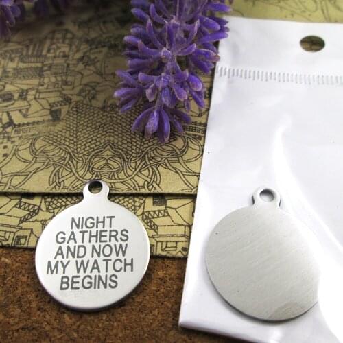 20pcs--"Night gathers and now my watch begins"stainless steel charms more style for choosing DIY Charms pendants for necklace