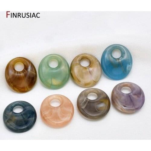 10pcs/pack Korean Fashion Multicolor Oval Shape Resin Pendant Handmade DIY Earring Charms Pendants Material