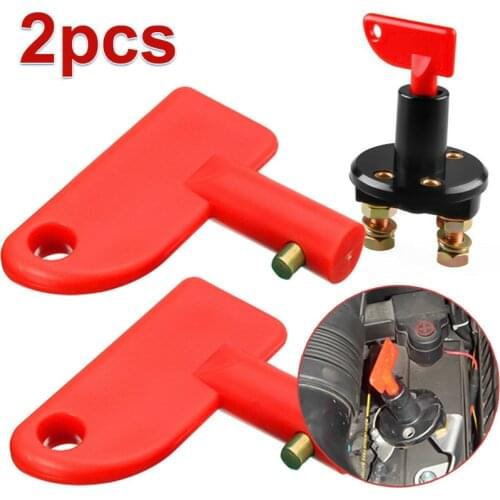 2pcs Battery Isolator Switch Power Kill Cut Off Spare Keys Batteries Disconnect Isolator Circuit Breaker Key for Car Van Boat