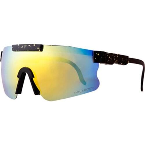 2021 oversized Sunglasses polarized mirrored RED lens tr90 frame uv400 protection Men Sport pit viper sun glasses