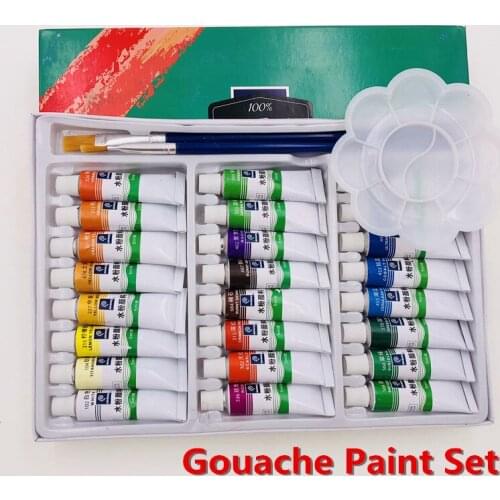 5ml*24 Pieces Gouache Paint Set Watercolor Paints Professional Paints For Artists Free For 3 Brush And Paint Tray