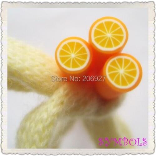 5pcs A-05 5mm Cute Orange Fruit Cane Fancy Nail Art Polymer Clay Cane Nail Art Decoration
