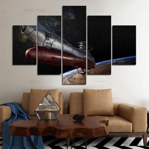 5 Pieces Pictures Space Ship Canvas Art Painting Spacecraft Modular Posters Hd Prints Living Room Frameless Bedroom Home Decor