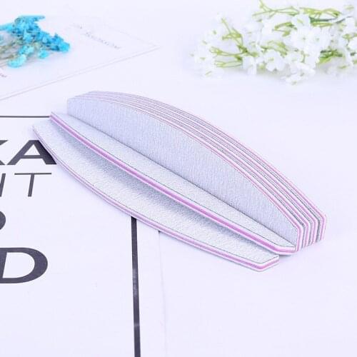 5pcs/lot Professional Double-sided Nail File Half Moon Sandpaper Nail Sanding Blocks Grinding Polishing Manicure Care Tool