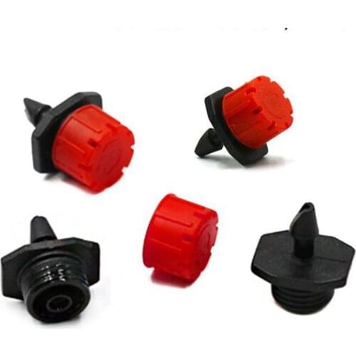 50 Pcs Adjustable Dripper Red Micro Drip Irrigation Watering Anti-clogging Emitter Garden Supplies for 1/4 inch Hose