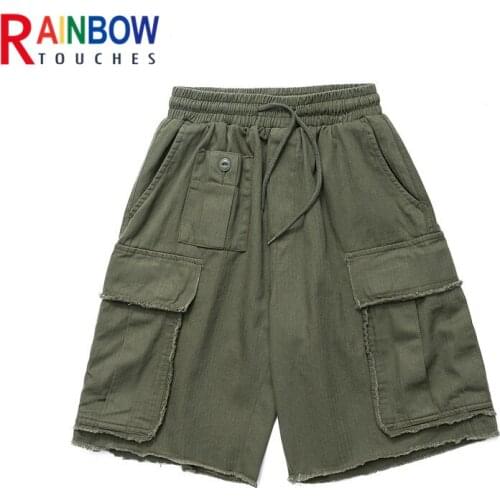 Rainbowtouches Summer New Street Trend Casual Pants Men High Street Vintage Hip-Hop Cargo Shorts