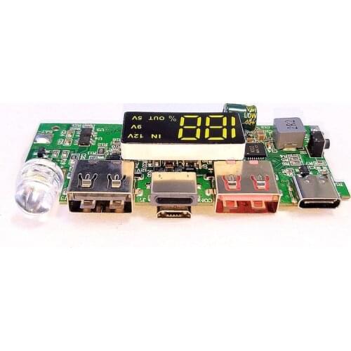 QC3.0 PD 18W Fast Charging Mainboard Multi-protocol IP5328 GB Core Smart Quick Charging Power Bank 12V Booster Board