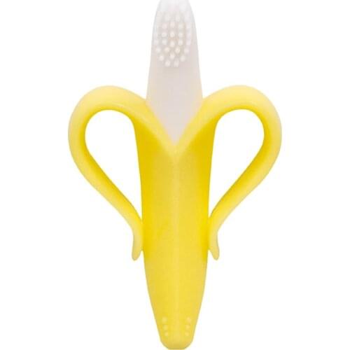 Baby Teether Silicone Teether Baby Toothbrush BPA Free Banana Teething Toys Safe Teethers For Teeth Infant Chew Toy Chewing Gift