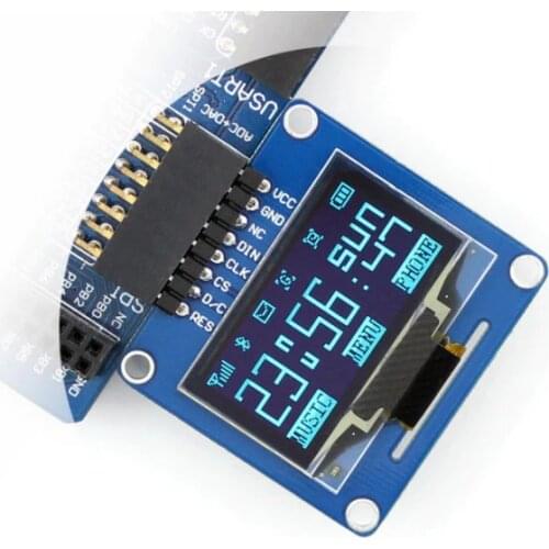 Waveshare 10pcs/lot 1.3inch OLED (A) 128x64 Resolution Display small LCD Module SPI/I2C Interfaces Curved/Horizontal Pinheader