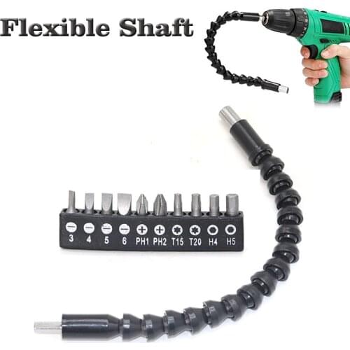 2PCS 290mm Flexible Shaft Tool Electronics Drill Screwdriver Bit Holder Connect Link Multitul Hex Shank Extension Snake Bit