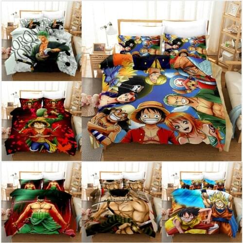 Duvet Cover 3D Pirate king devil fruit straw hat Luffy big swordsman solo Bedding Sets King Queen Twin Size 3pcs PillowCase