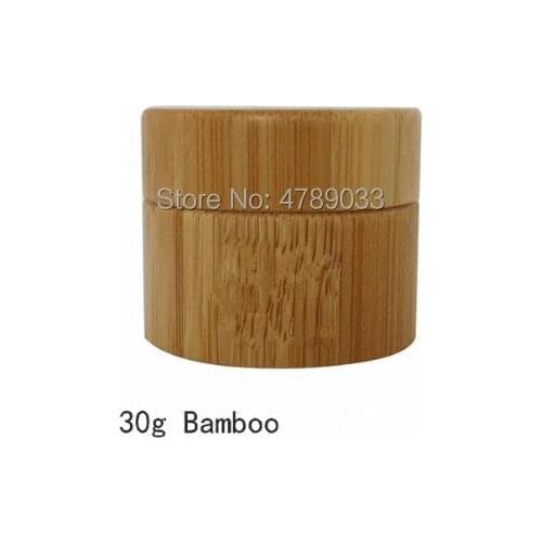 10/30pcs 30g Bamboo Refillable Bottles Cosmetic Empty Cosmetic Jar Pot Eyeshadow Face Cream Container Refillable Box