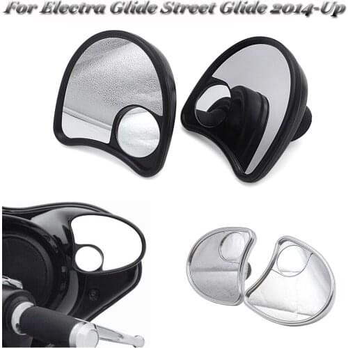 Motorcycle Fairing Mount Rearview Side Mirror With Blind Spot For Harley Electra Glide Street Glide 2014-Up