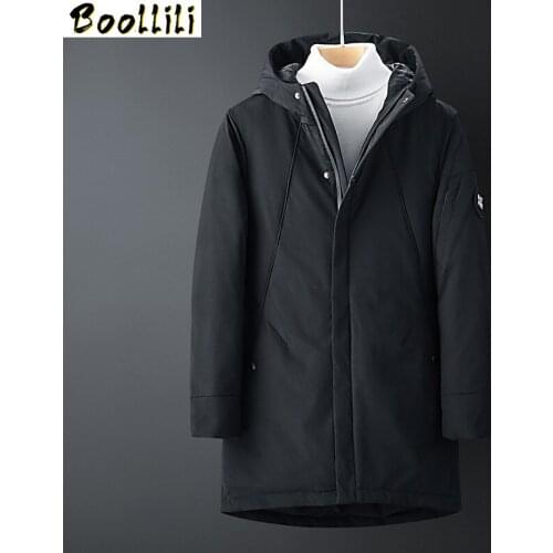 Winter Thicken Down Jacket for Men Hooded Down Coat Warm Outwear Mid-long Regular Top Waterproof Outerwear Parka
