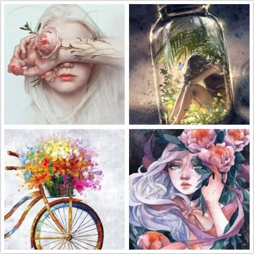 New 5D Diy Diamond Painting Cross Stitch Kit Diamond Art Abstract Girl Mosaic Embroidery Painting