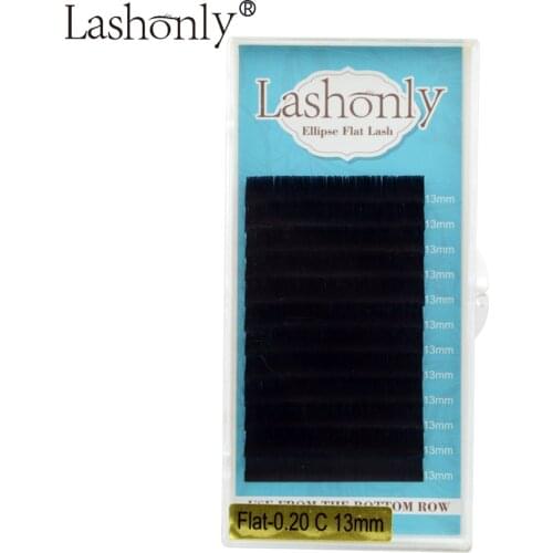 New Matte Flat Ellipse Eyelashes Extensions Split Tips Ellipse Shaped Soft Light False Ellipse Eyelashes