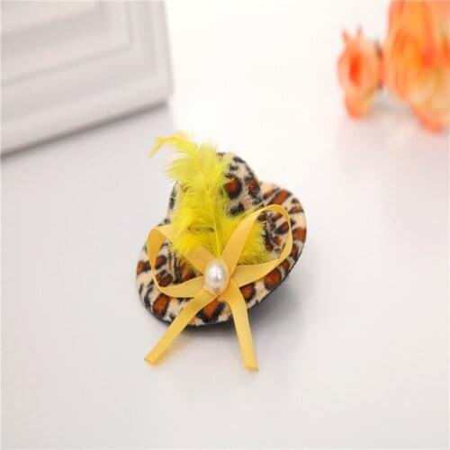 Pet accessories wholesale pet hairpin hat headwear dog hairpin cat hair Clip Cool Leopard Pattern Pets Hats 24pcs