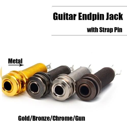 4 Colors Threaded Cylinder Electric Guitar Bass output Input Strap End Pin Jack Guitar Pickup Plug Socket 6.35