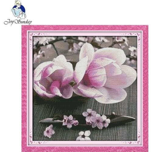 Joy Sunday Needlework DIY Cross stitch Embroidery kits Love of magnolias cross stitch christmas decorative Cross-Stitch painting