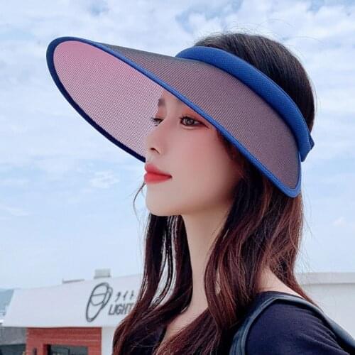 Summer Sun Hat Unisex Breathable Women Large Wide Brim Fishing Caps UV Protection Visor Hat Outdoor Hiking Hat Empty Top Caps