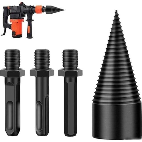 32/42MM Drill Bit High Carbon Steel Punch Spiral Drill Round Square Hex Shank Wood Split Cone Splitter Woodworking Tool