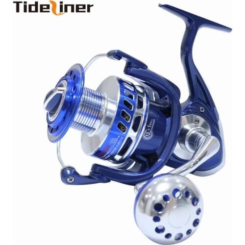 Tideliner Spinning fishing reel heavy MK4000-10000 full metal bearings 12BB+1RB Bait sea saltwater fishing wheels max drag 35kg