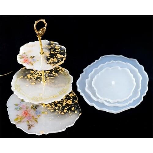 Spot 3 Layers Fruits Trays Dishes Resin Casting Silicone Mold Cake Stand Agate DIY Decoration Hogard Dropshipping