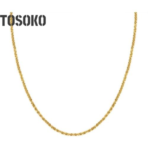 TOSOKO Stainless Steel Jewelry Star Dense Cauliflower Chain Necklace Womens Lovely Shining Necklace BSP552