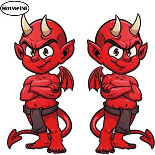 HotMeiNi 13cm x 6cm Red Devil Vinyl Sticker Decal Motorbike Bike Helmet Laptop Decoration Car Sticker Waterproof Accessories