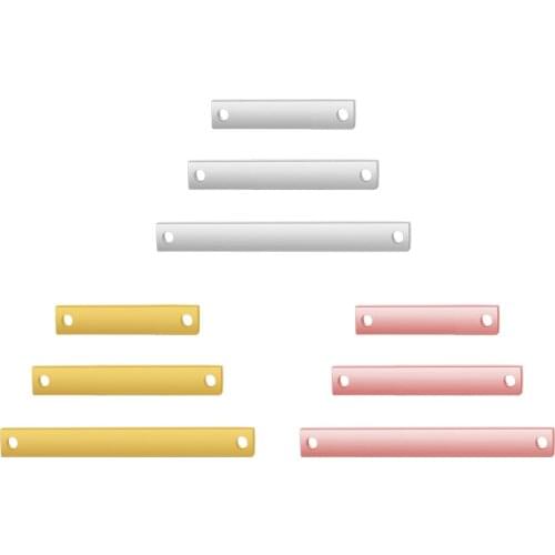 3pcs/lot 100% Stainless Steel Mirror Polished Engraving 20-40mm Square Blank Bar For Necklaces Wholesale