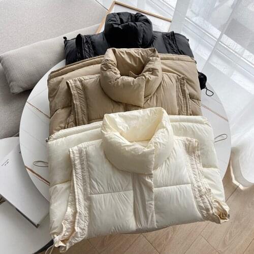 ZXQJ Women 2021 Fashion Solid Color Glossy Cuffs Drawstring Vest Retro Sleeveless Hem Drawstring Pocket Outerwear Chic Tops