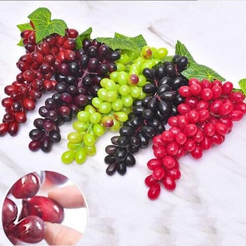 1 bunch Black Red Green Purple Hanging Artificial Grapes Photography Props Decoration Fake Fruits